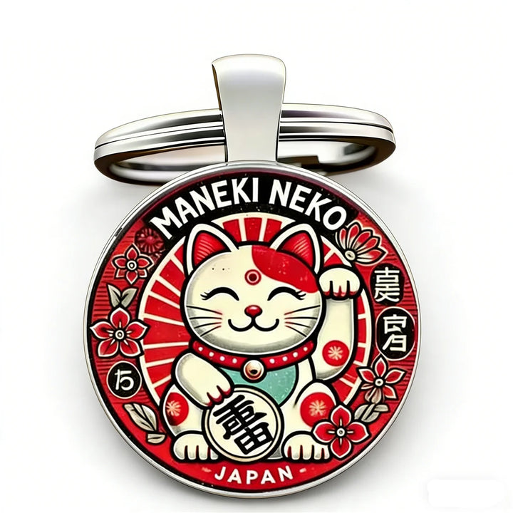 Porte-Clés Maneki Neko Porte-Bonheur en Métal Chic