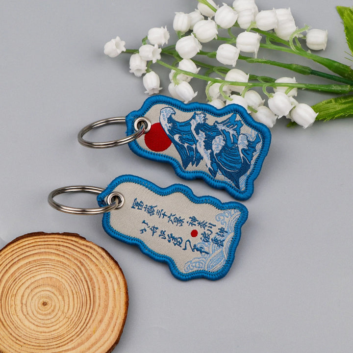 Porte-Clés Vagues Japon Brodé Chic