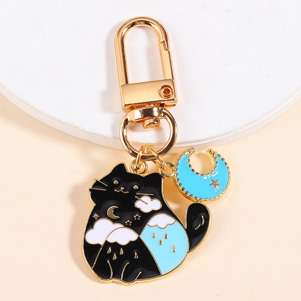 Porte-clés Chat Lune