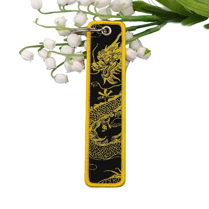 Porte-clés Japonais Brodé Dragon Jaune