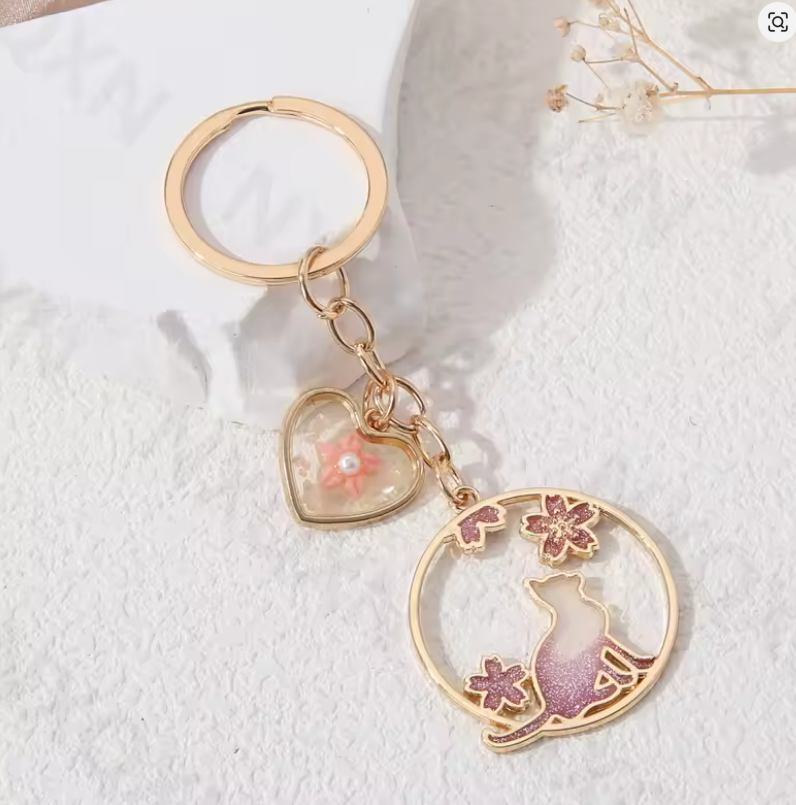 Porte-clés Japonais Chat Rond chic