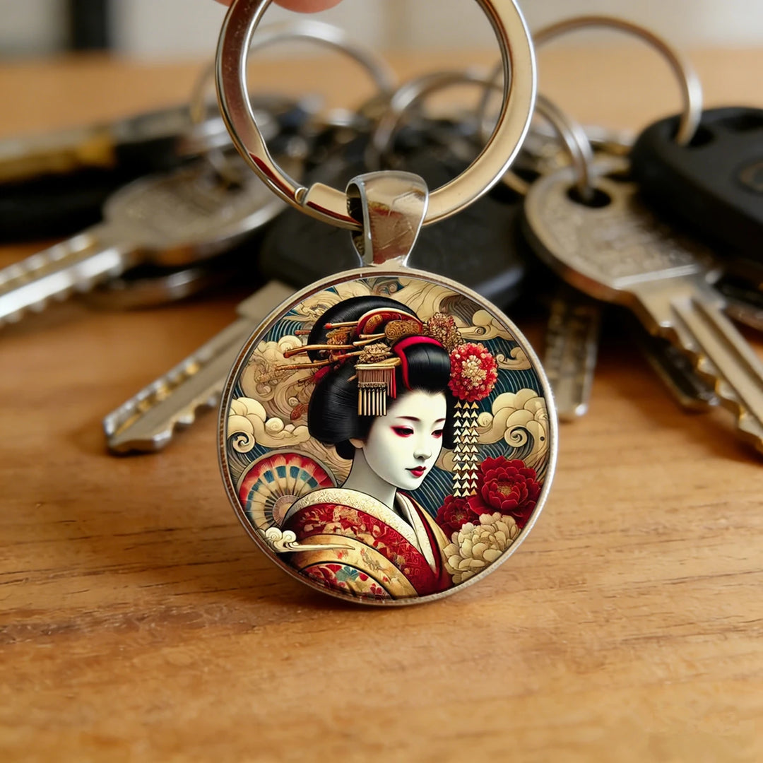Porte-clés Japonais Geisha Vintage
