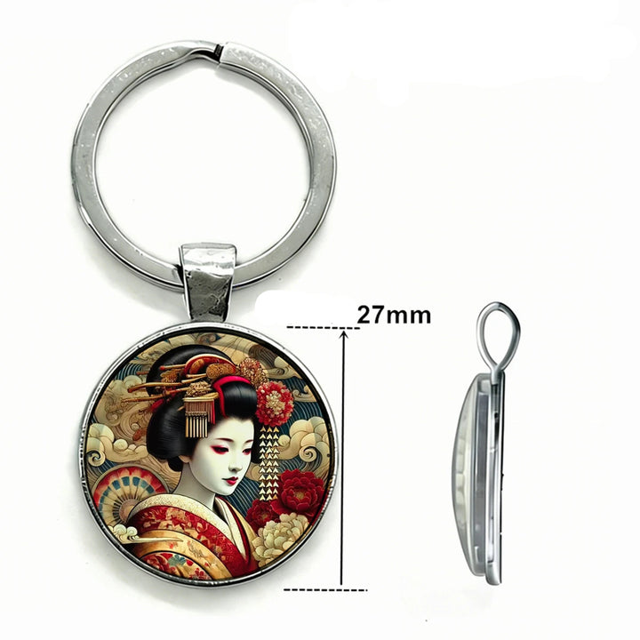Porte-clés Japonais Geisha Vintage Unique