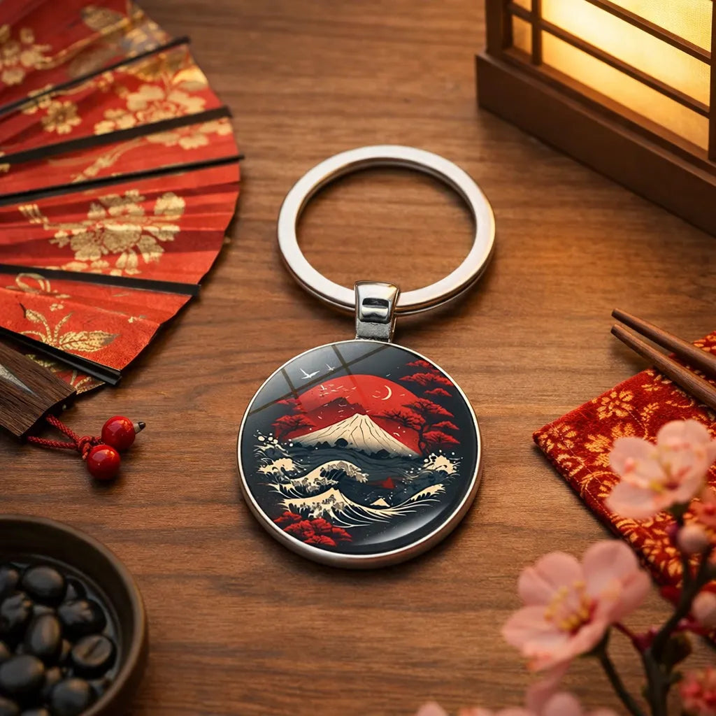 Porte-clés Japonais Paysage Nocturne