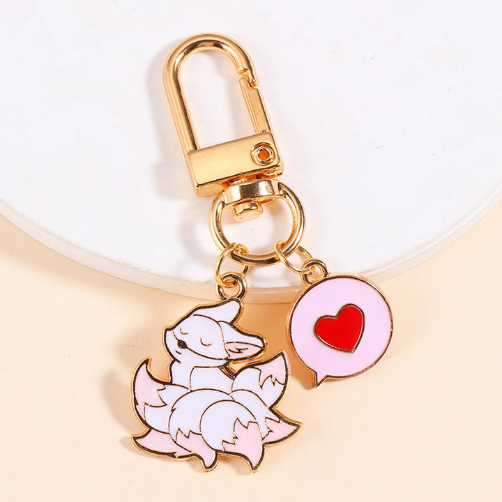 Porte-clés Renard Rose qualité