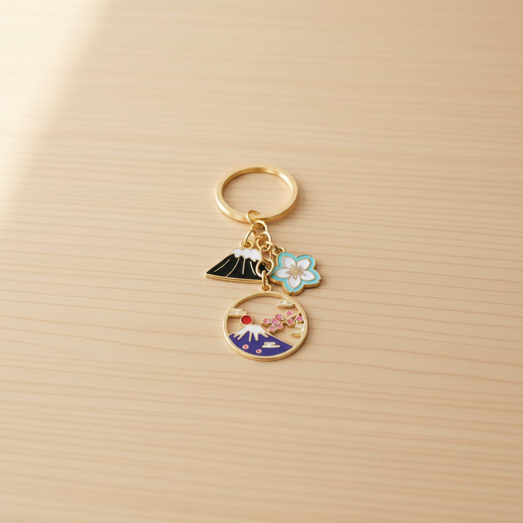 Porte-clef Japonais Mont Fuji mignon