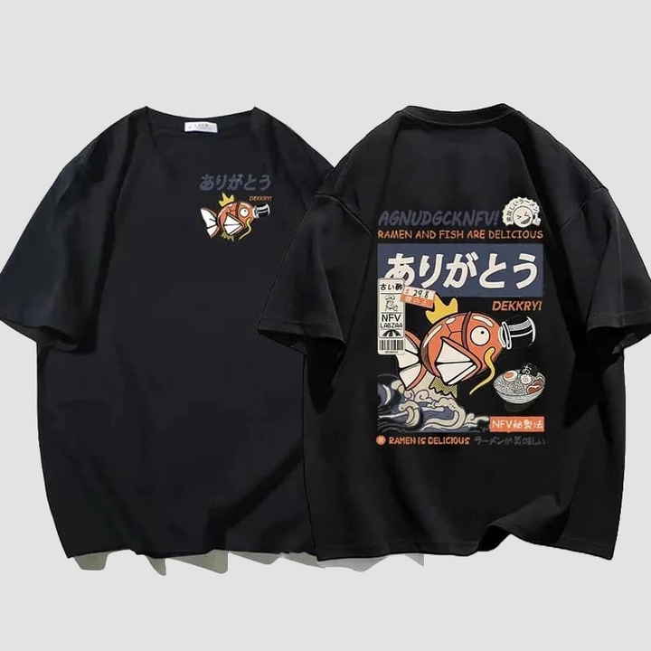 T-shirt Vintage Japonais Noir
