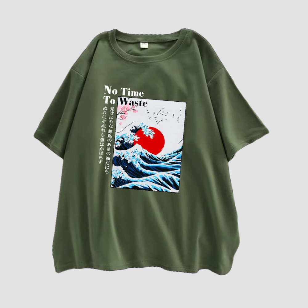 T-shirt Style Japonais Femme imprimé