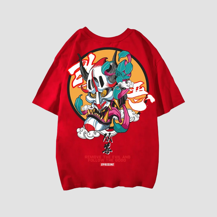 T-shirt Streetwear Japonais rouge