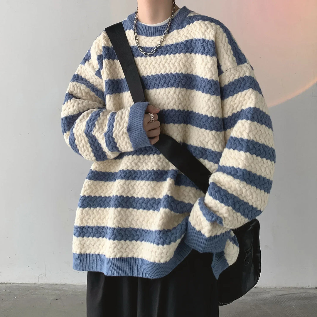Pull Japonais Ample à Rayures