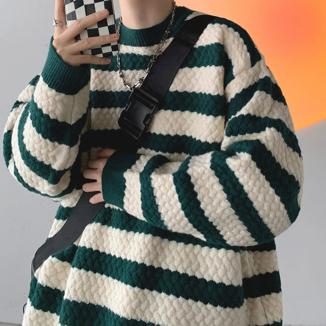 Pull Japonais Ample à Rayures doux
