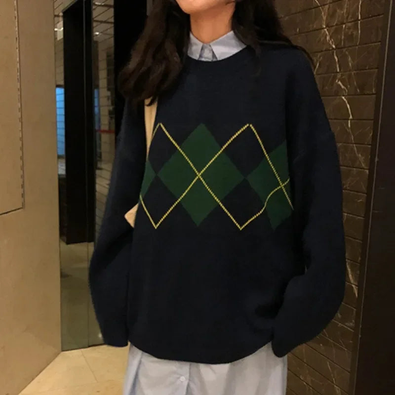 Pull Japonais Tricoté bleu
