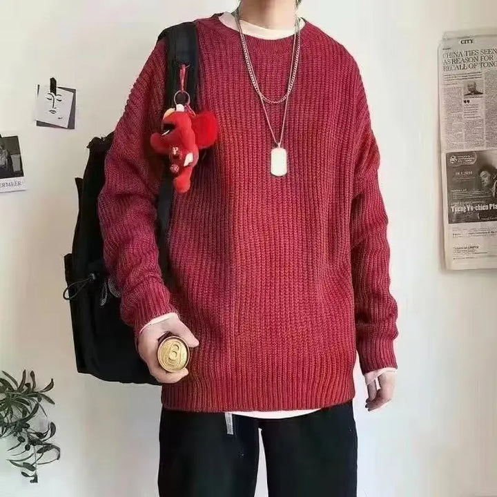 Pull Rétro Ample Japonais polyester