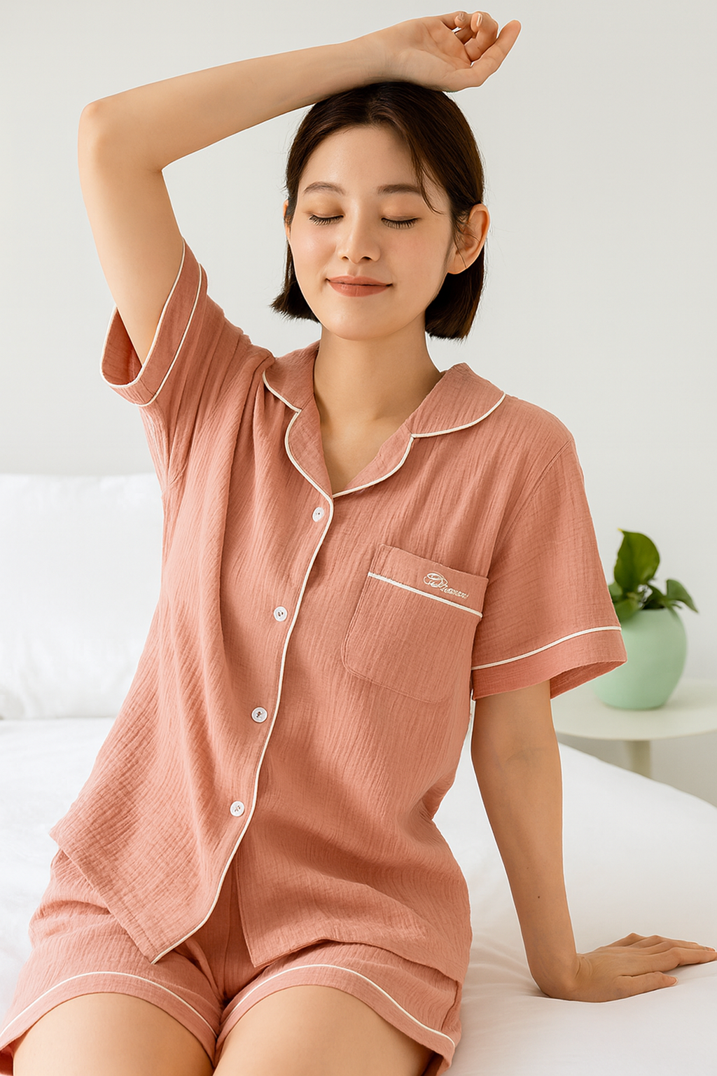 Pyjama Court Style Japonais Femme