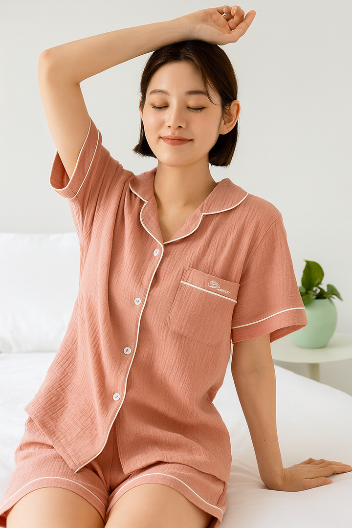 Pyjama Court Style Japonais Femme