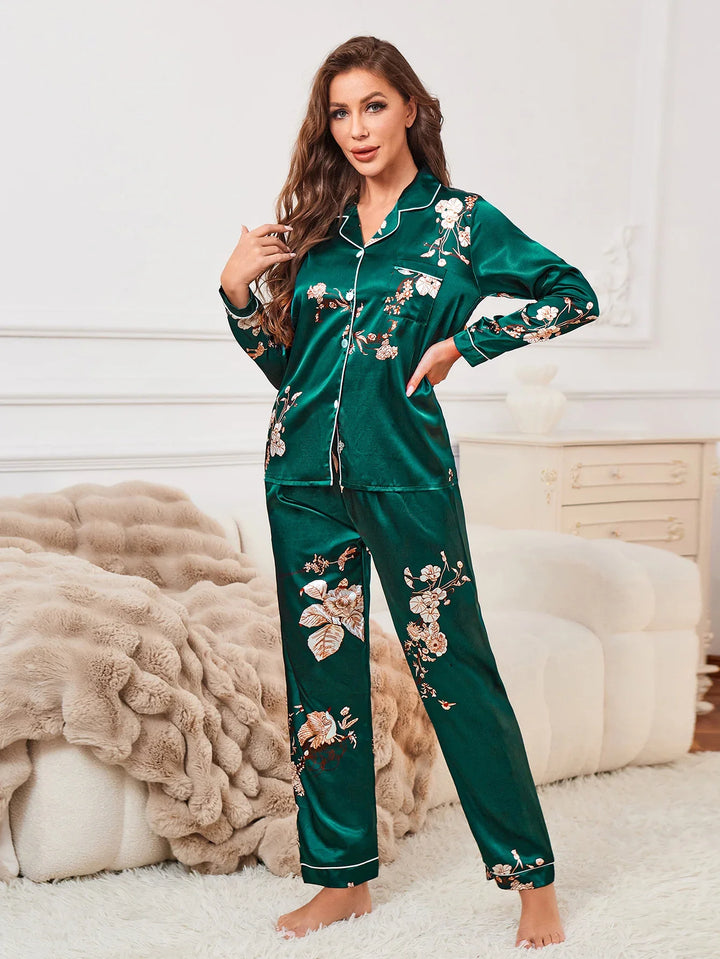 Pyjama Femme Japonais 2 Pièces Long
