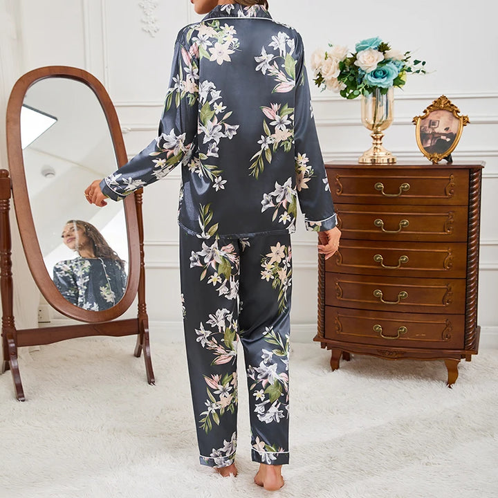 Pyjama Japonais Bleu Fleuri confortable
