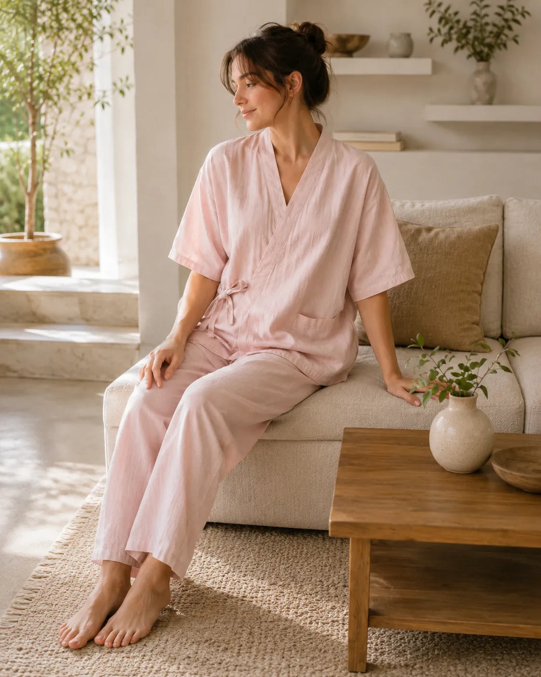Pyjama Japonais Epuré pour Femme doux