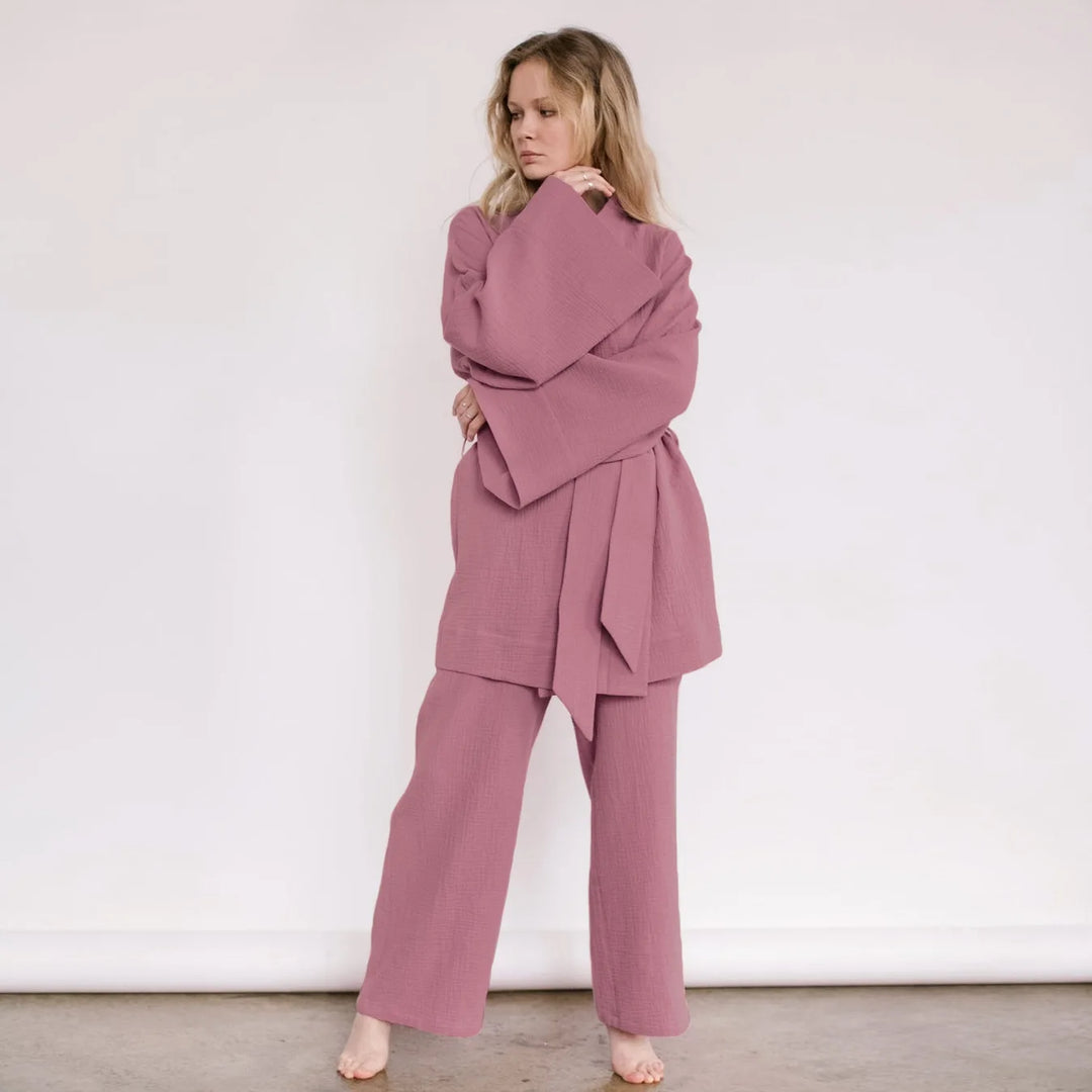 Pyjama Japonais Femme Ample Rose