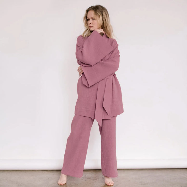 Pyjama Japonais Femme Ample Rose