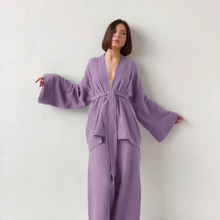 Pyjama Japonais Femme Ample Violet