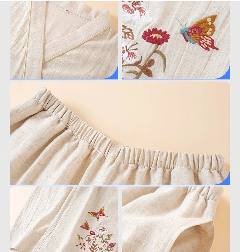 Pyjama Japonais Femme Brodé Epuré Chic