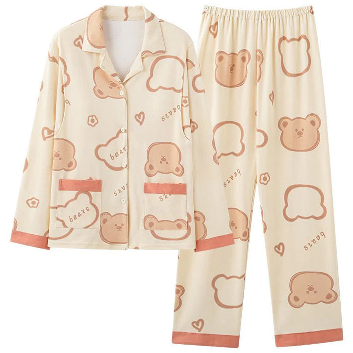  Pyjama Japonais Femme Imprimé Ours fluide