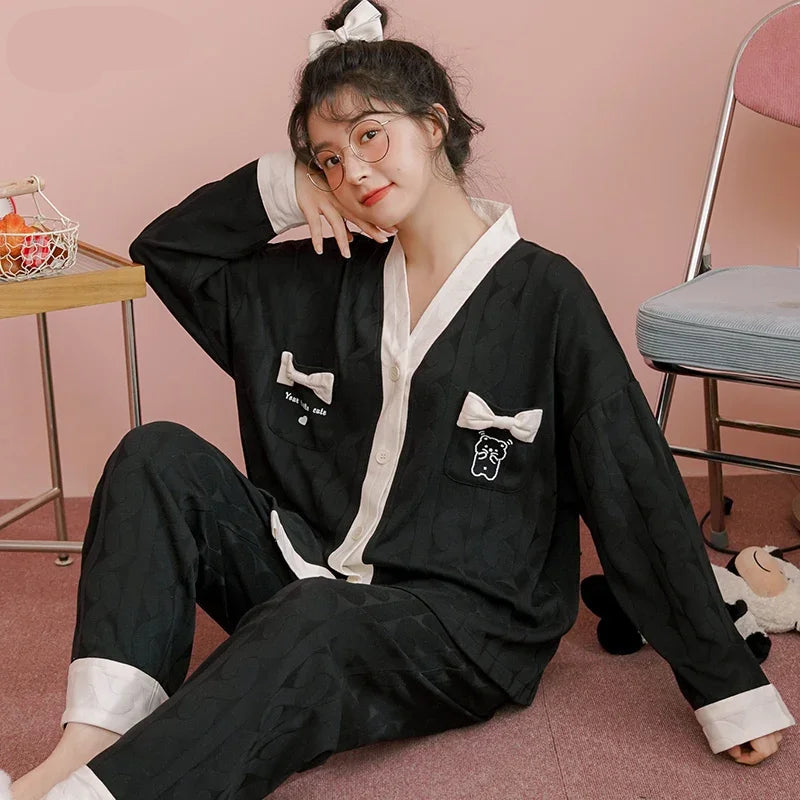 Pyjama Japonais Femme Noir