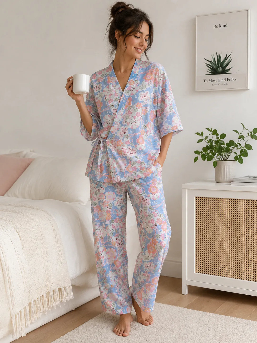 Pyjama Japonais Fleuri