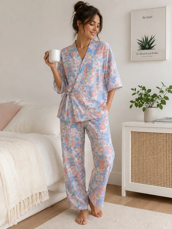Pyjama Japonais Fleuri