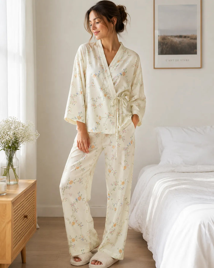 Pyjama Japonais Fleuri Vintage