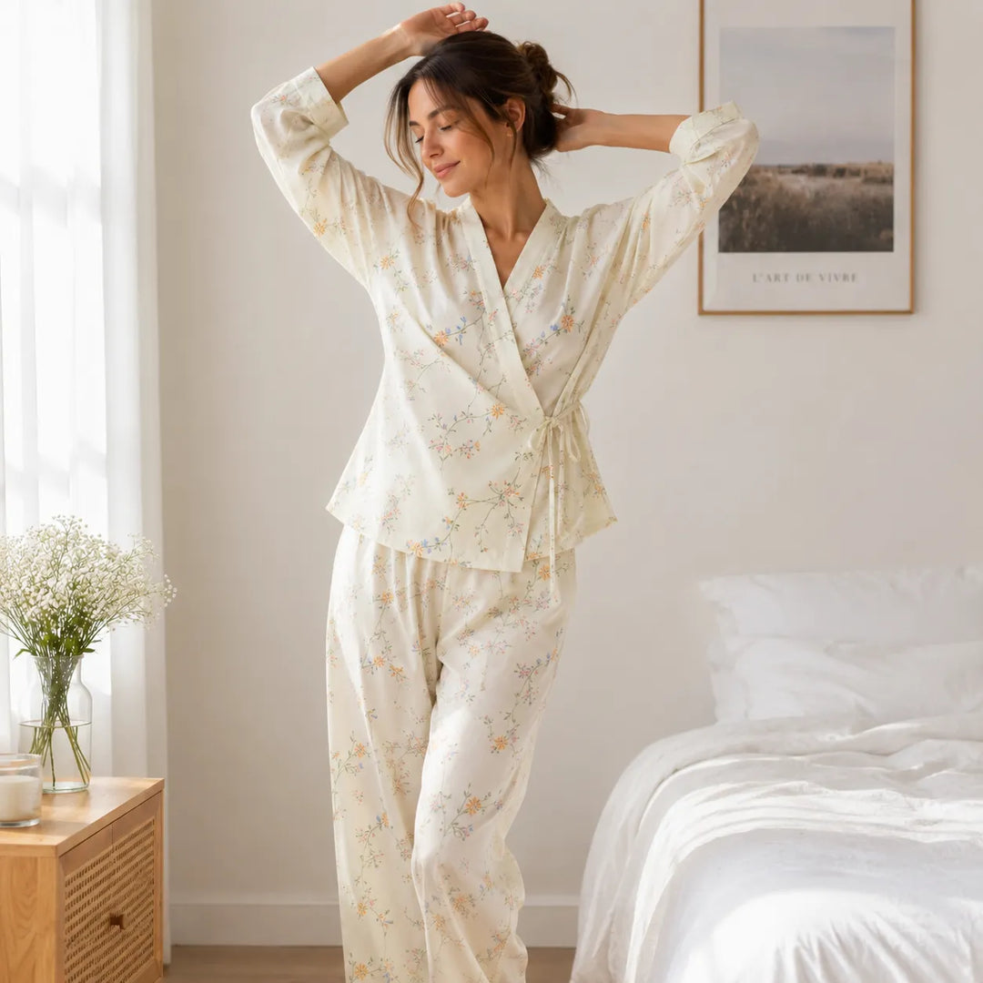Pyjama Japonais Fleuri Vintage sympa