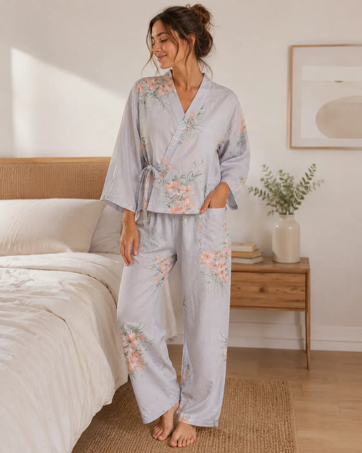 Pyjama Japonais Motif Floral
