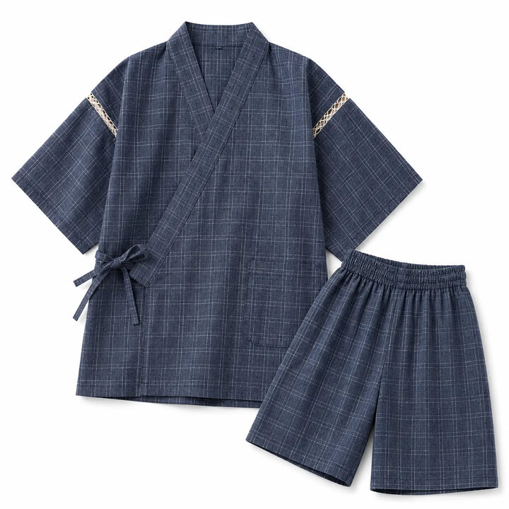 Pyjama Jinbei Japonais Homme Bleu