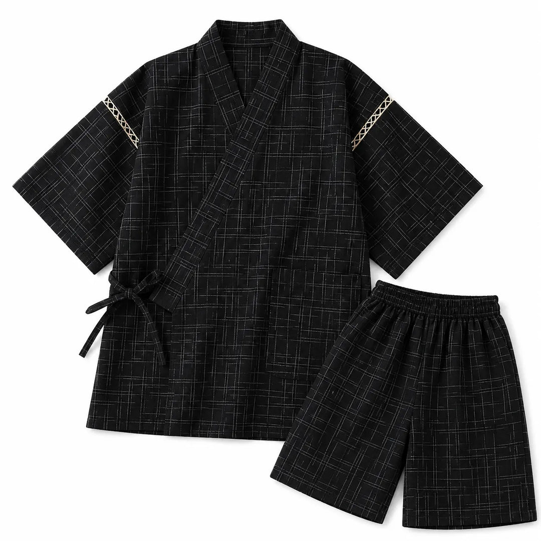 Pyjama Jinbei Japonais Homme Noir