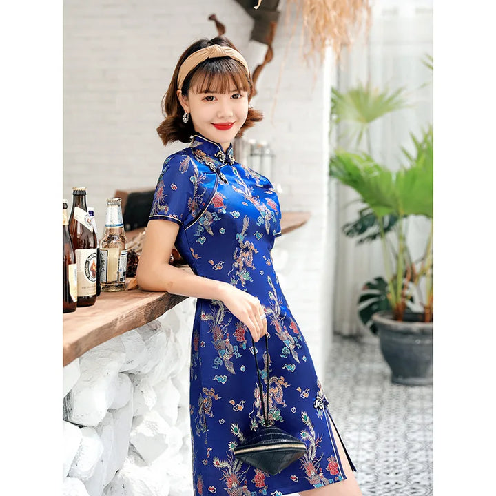 Robe Courte à Motifs Japonais