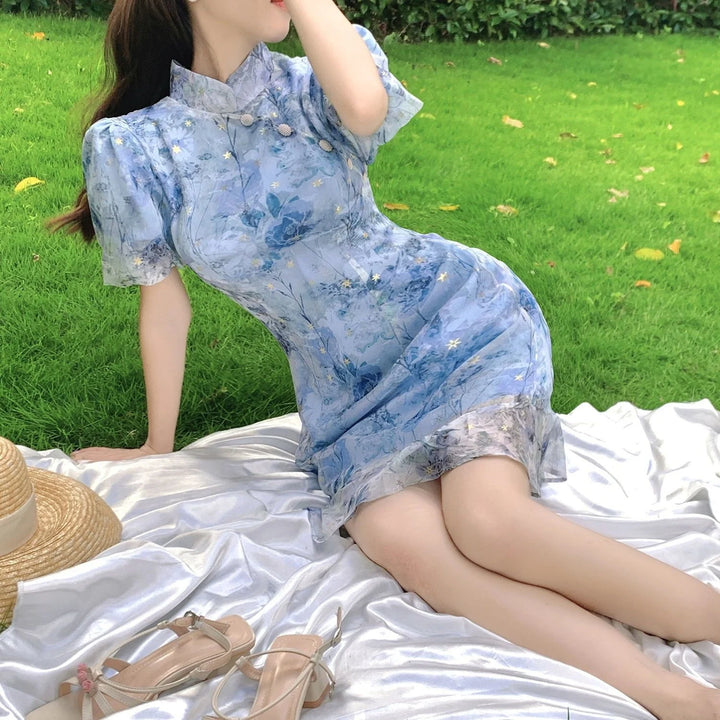 Robe Japonaise Estivale à Volants