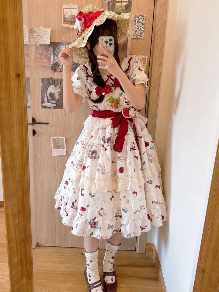 Robe Japonaise Imprimée à Volants