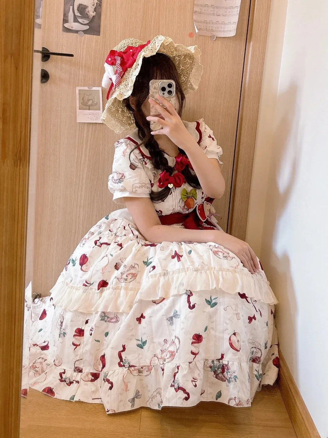 Robe Japonaise Imprimée à Volants Chic