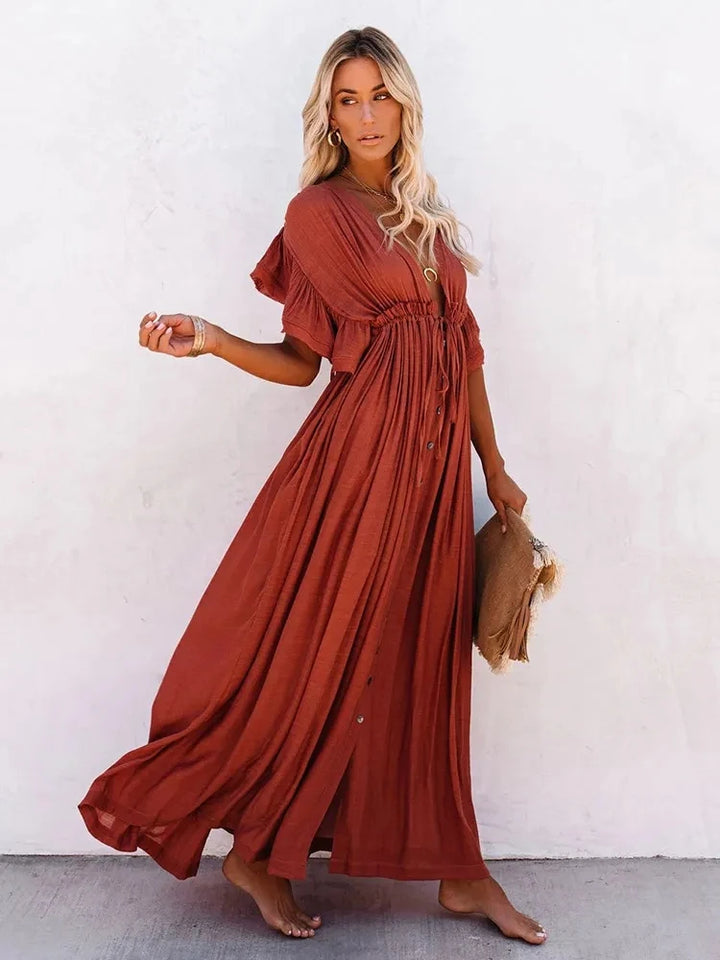 Robe Kimono de Plage Ample Orange