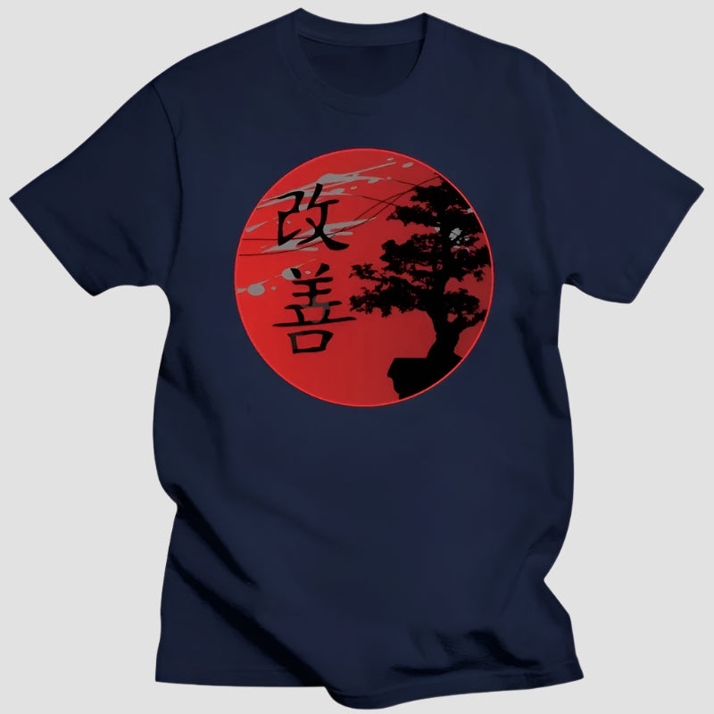 T-shirt Japonais Casual Bleu