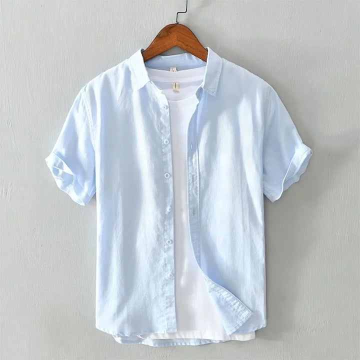 Chemise Japonaise À Manches Courtes Bleu clair 