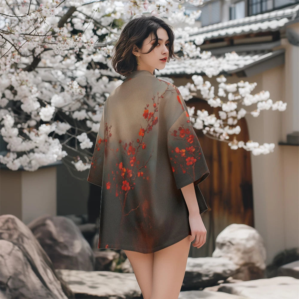 Veste Kimono Femme Motifs Floraux