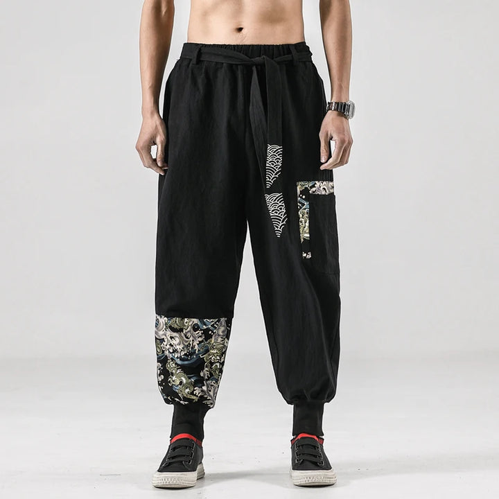 Pantalon Japonais Motifs Traditionnels Hokusai