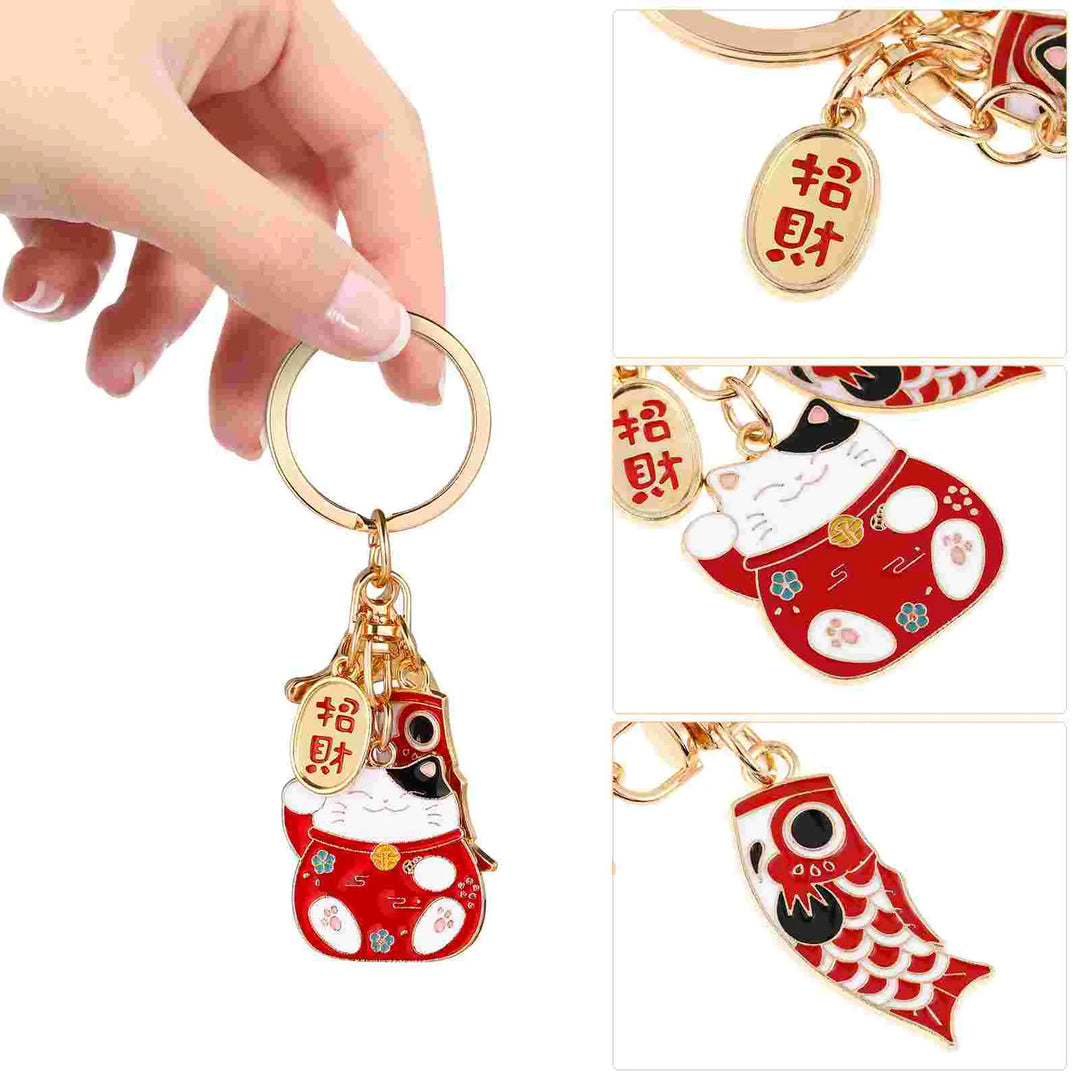 Porte-clés Japonais Maneki Koi Pratique