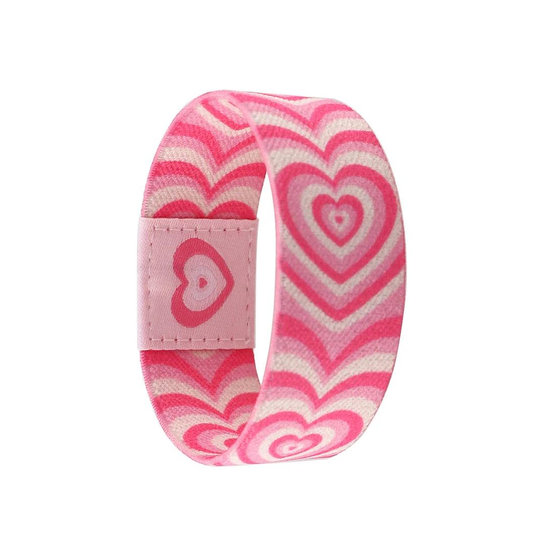 Bracelet élastique japonais motif cœur rose