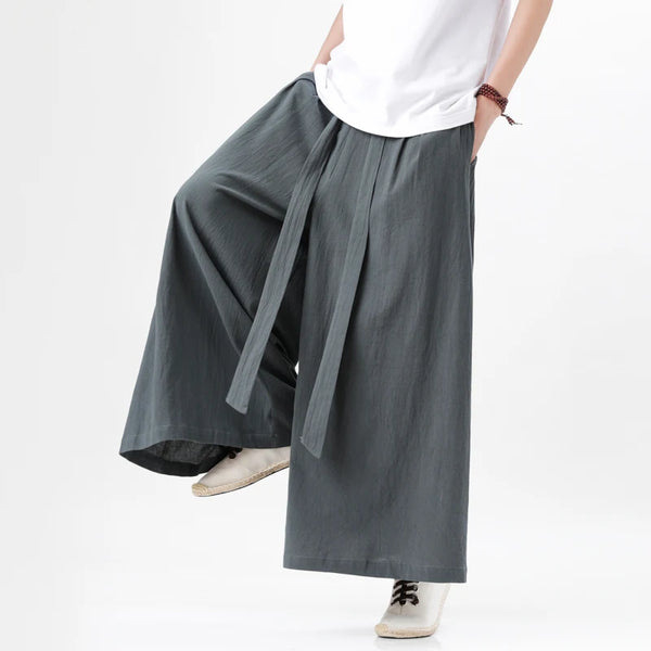 【GRAY】NYLON HAKAMA PANTS Unisex: Multi Hakama Pants (Grey) – ANAABU.CO