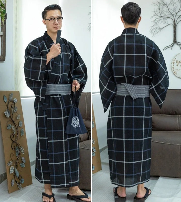 Men's Checkered Kimono