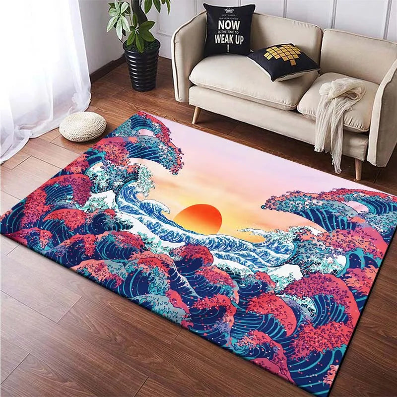 Tapis Salon Style Japonais Élégant