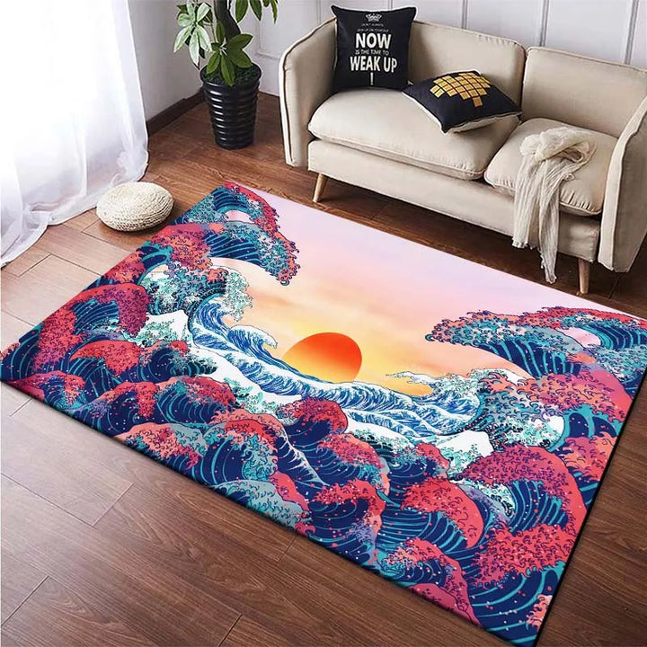 Tapis Salon Style Japonais Élégant